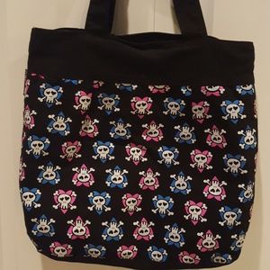 🍉Rockabilly Pink & Blue Skull tote